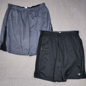 Champion Powertrain Vapor Shorts Mens Large Black & Grey Polyester Pockets 2XL